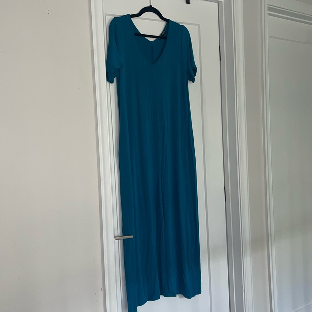Size Large Teal Green Maxi Dress with Pockets